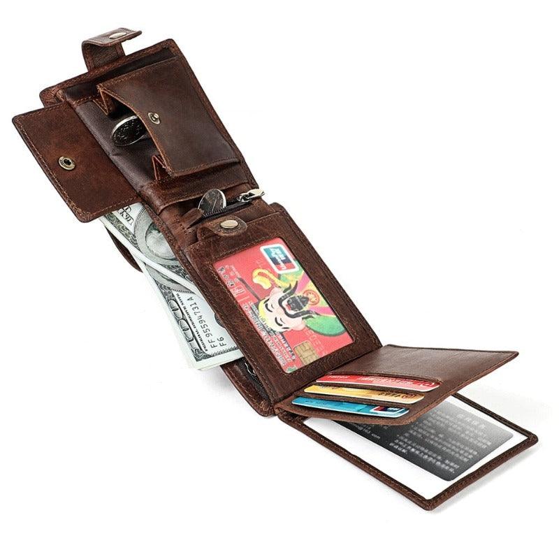 Carteira Artesanal em Couro Retro RFID - Lester