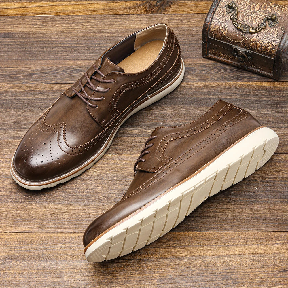 Sapato Social Lester Brogue Coffee - Lester