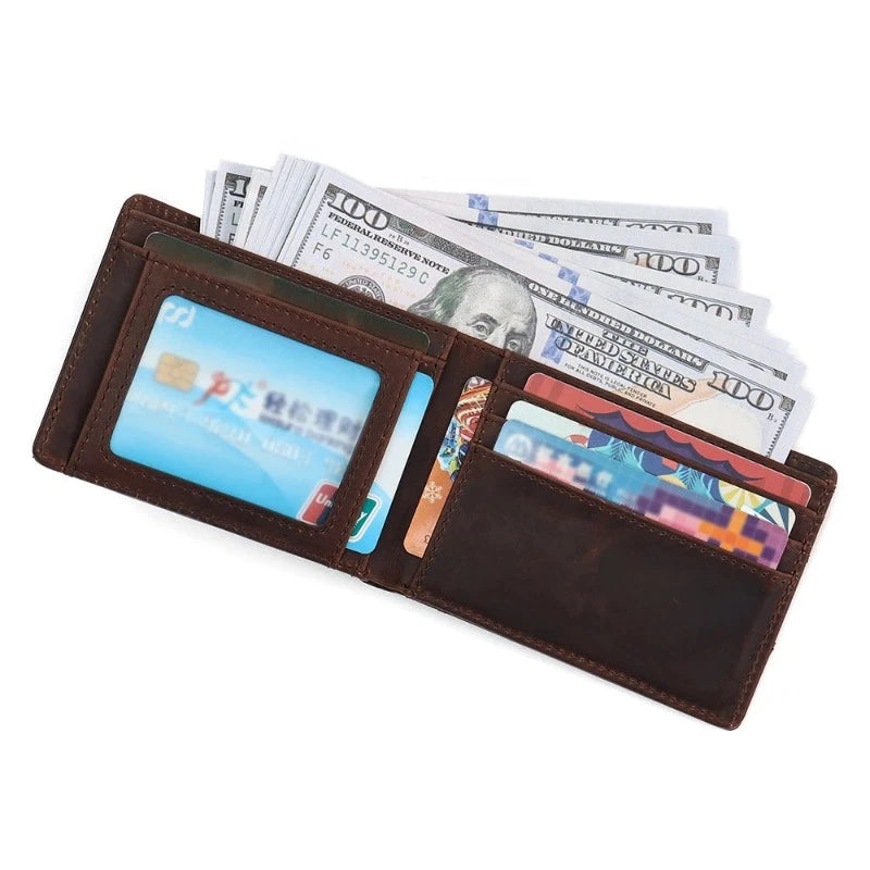 Carteira em Couro Legítimo Suporte AirTag RFID - Lester