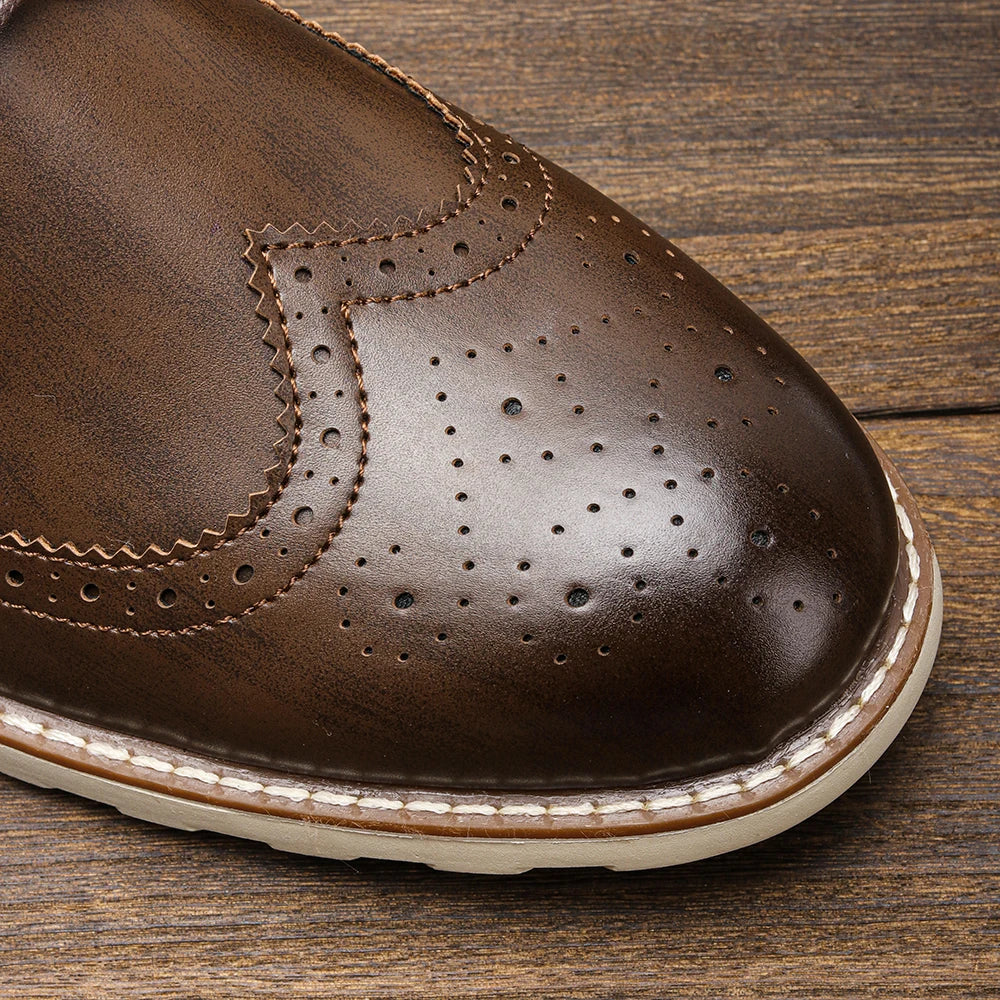 Sapato Social Lester Brogue Coffee - Lester