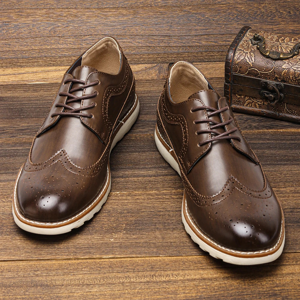 Sapato Social Lester Brogue Coffee - Lester
