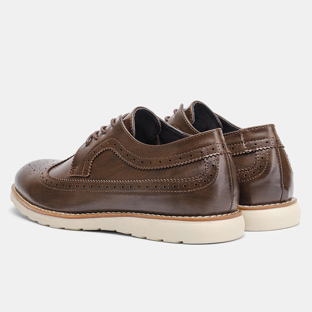 Sapato Social Lester Brogue Coffee - Lester