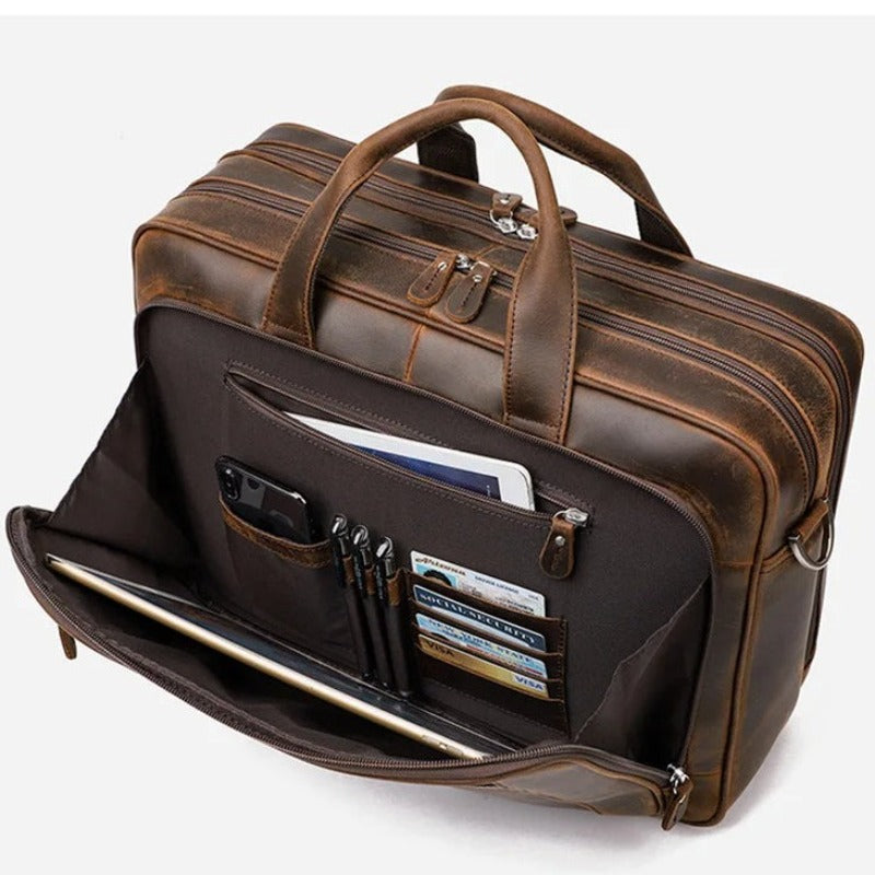 Pasta Maleta Lester de Negócios em Couro Rustic Ref.097