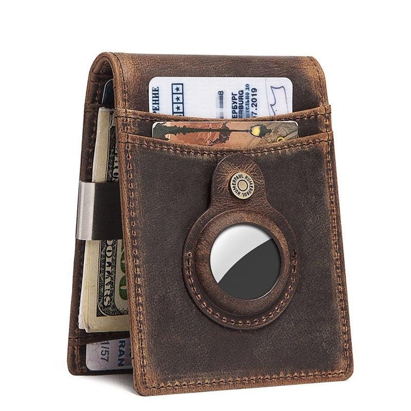 Carteira em Couro suporte Airtag RFID - Lester